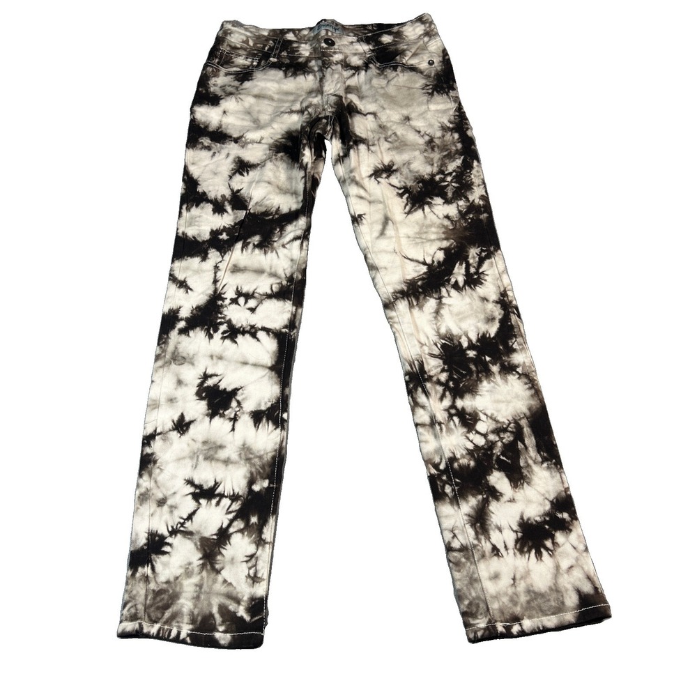 Emperial Women Tie Dye Denim Jeans Skinny Stretch Pants Size 9 Black White